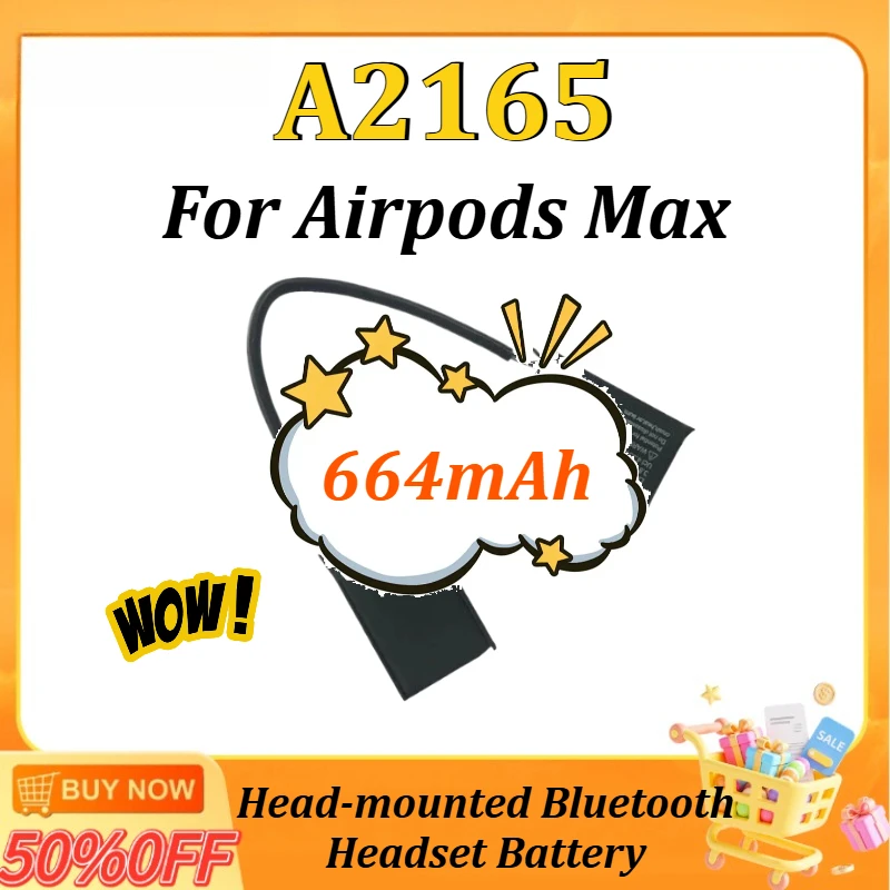 

664mAh A2165 for Apple for Airpodsmax Headset for Airpods Max Head-mounted Bluetooth Headset Battery Digital Battery