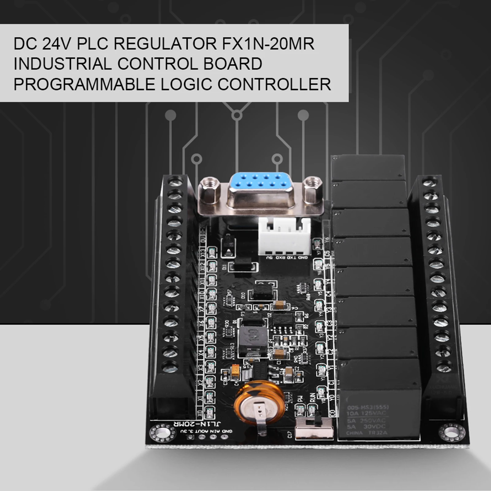 PLC regulator industrial control board DC 24V PLC Regulator FX1N-20MR Industrial Control Board Programmable Logic Controller