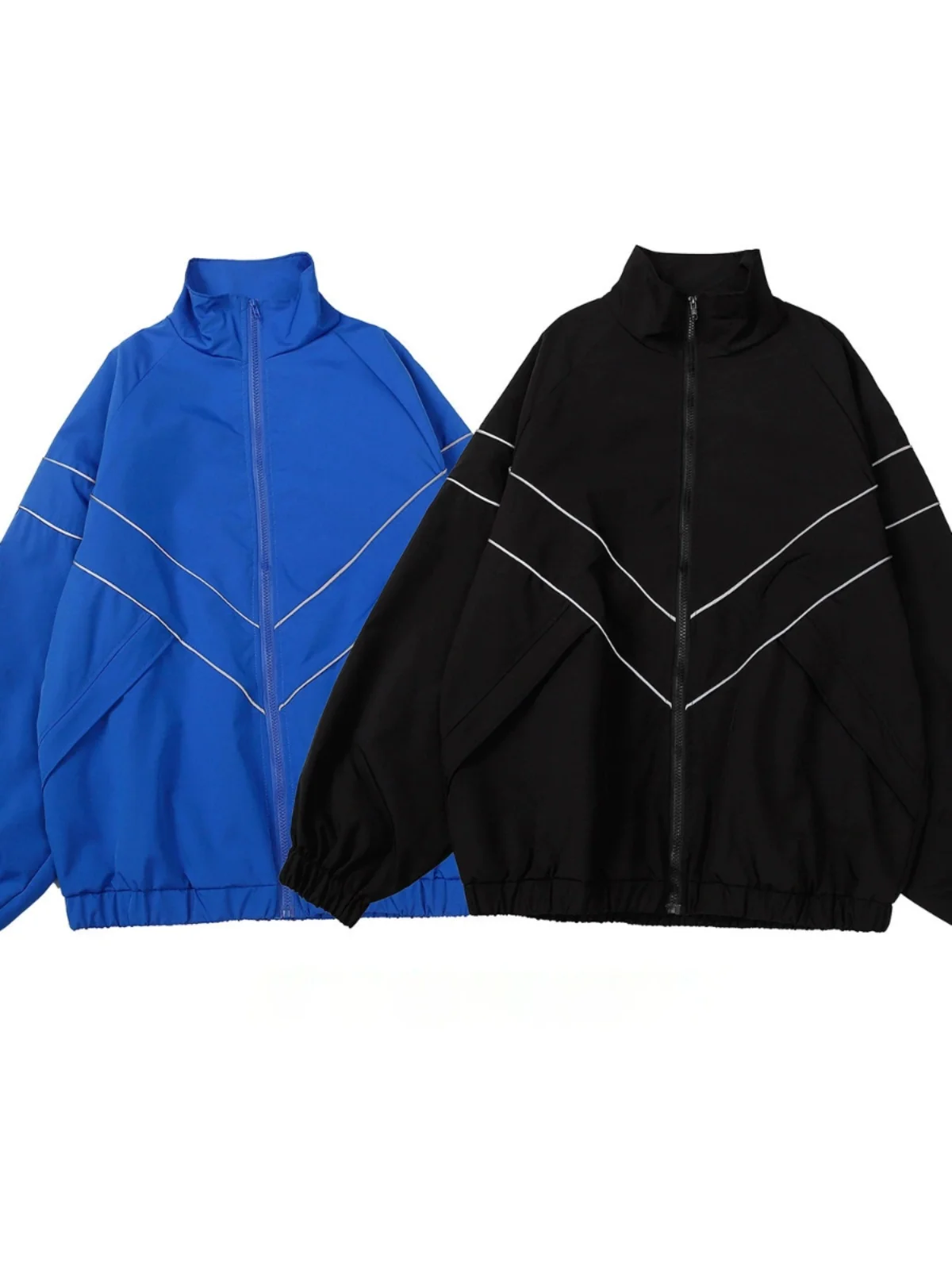 

Loose Stand Collar Sports Coat Youth ular Long Sve Zipper Closure Regular Length Casual Outerwear for Teens And Young A...