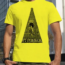 Ride a bicycle lovers Print It's Cycology T-Shirts Men Summer Breathable Short Sleeves Loose Oversized Tee Unisex