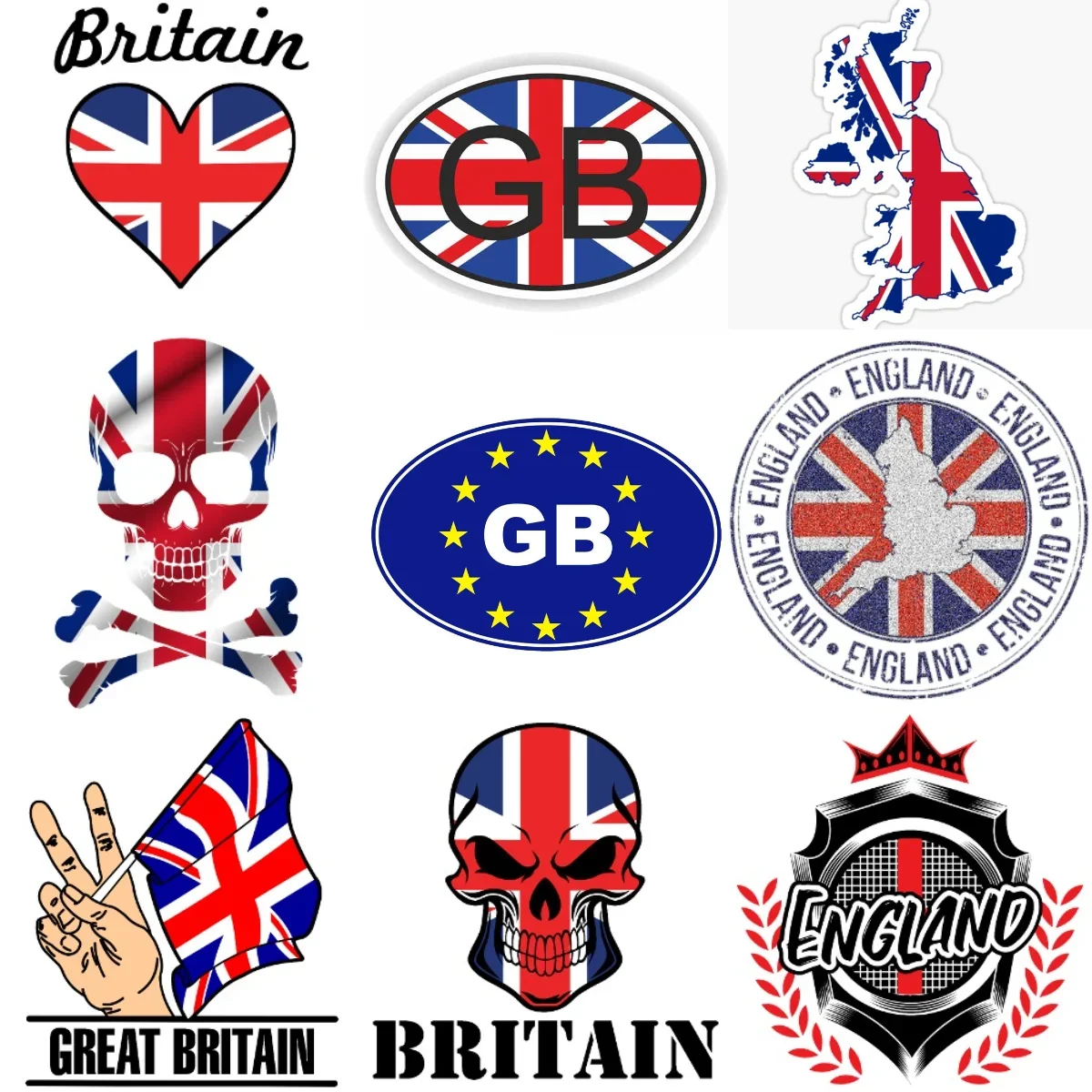UK Britain England United Kingdom Flag Emblem Creative Car Stickers for Car  Window Fridge Wall Table Decoration Accessories