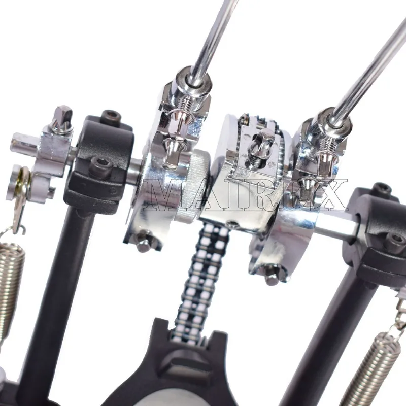 Drum Set Double Pedal Aluminum Jazz Drum Foot Pedal Alloy Double Chain Kick Pedals Tread Hammer Musical Drumsticks Accessories