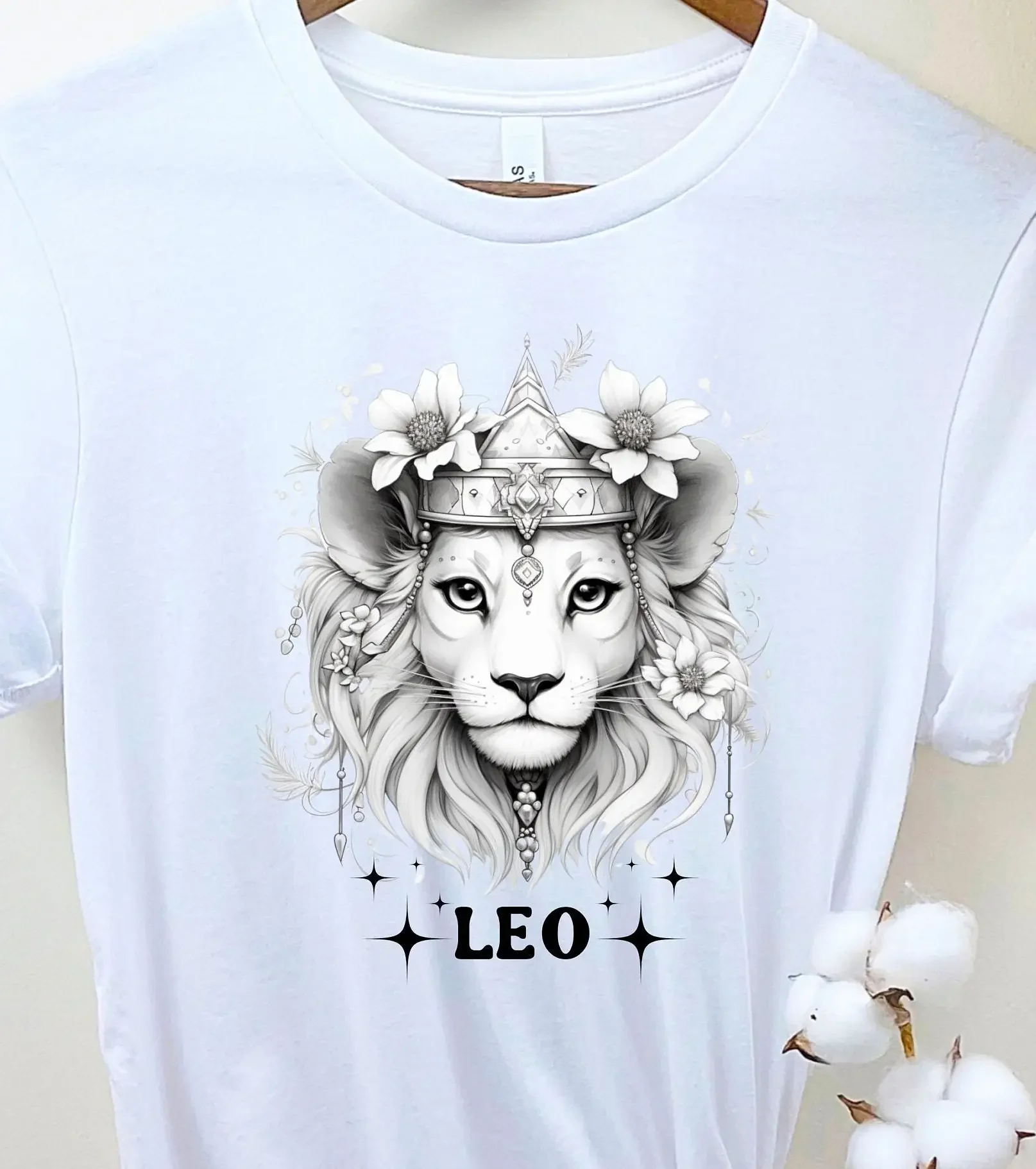 Leo Zodiac T Shirt Horoscope Astrology Top Star Sign Line ArT Lion GifT