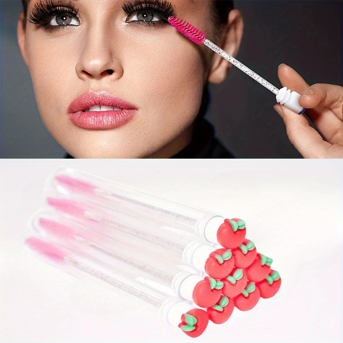 10 szt. Szczoteczka do rzęs z pyłoszczelną probówką przenośna kryształowa szczepienie szczoteczka do rzęs grzebień do rzęs szczoteczka do brwi Mini przybory do makijażu