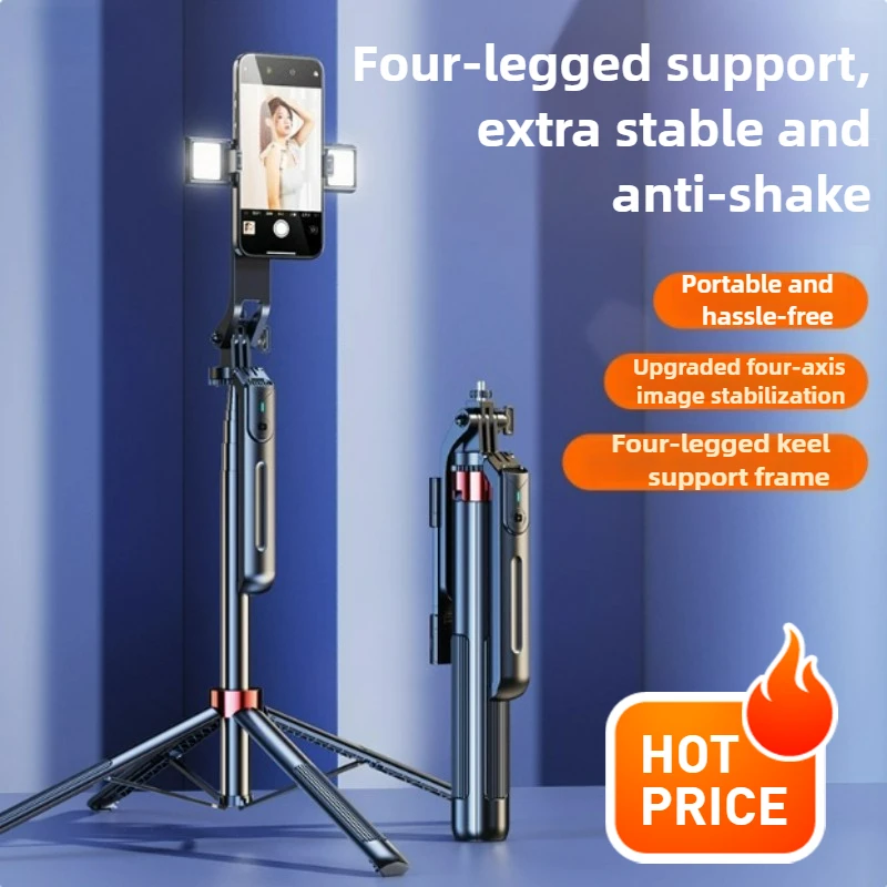 

P195 1.8m Foldable Selfie Stick 360°Rotation Flexible Smartphone Selfie Stick with Wireless Remote Control for Outdoor Travel