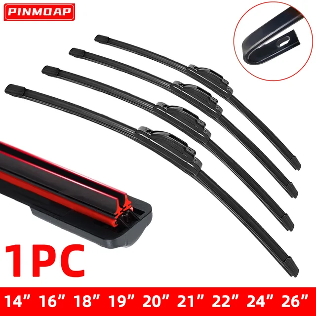 1PC pióro wycieraczki przedniej szyby samochodu J-hak uniwersalne gumowe części samochodowe 14 "16" 18 "19" 20 "21" 22 "24" 26"