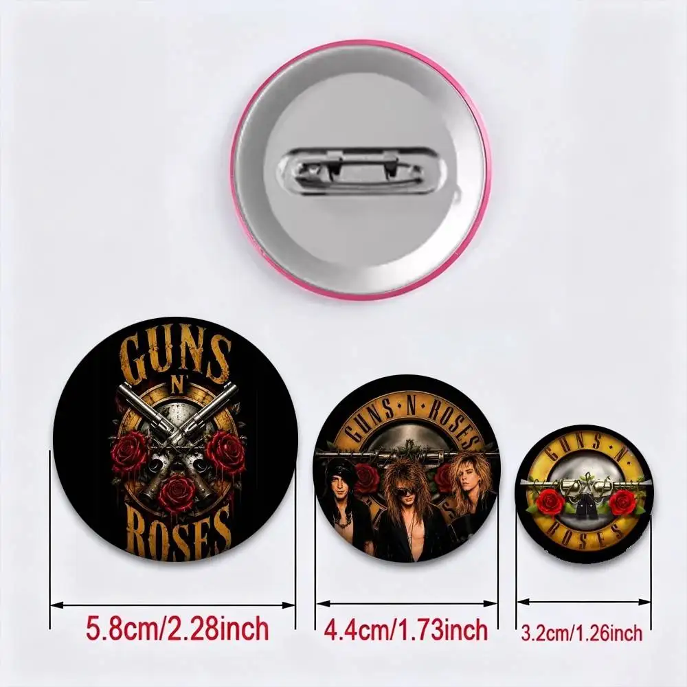 G-Guns N R-Roses 25mm 32mm 44mm 58mm 75mm Brooches Badges Pins for Accessories Gift