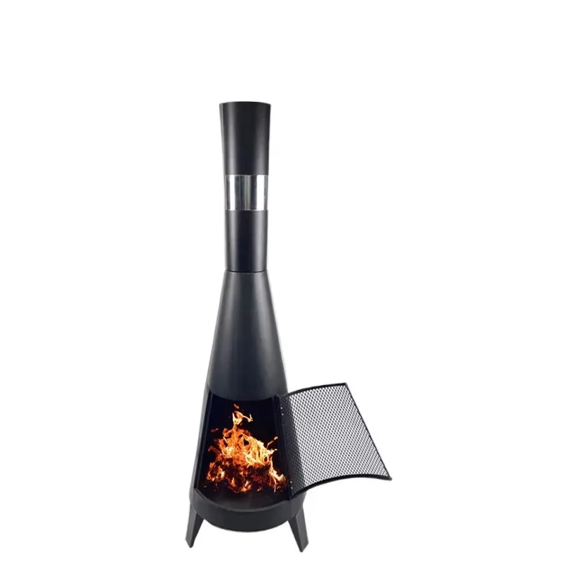 Rocket Stove Fireplace Outdoor Indoor Winter Decor Wood Burning Fire Pit for Villa Home Patio Garden Yard Heating Decoration