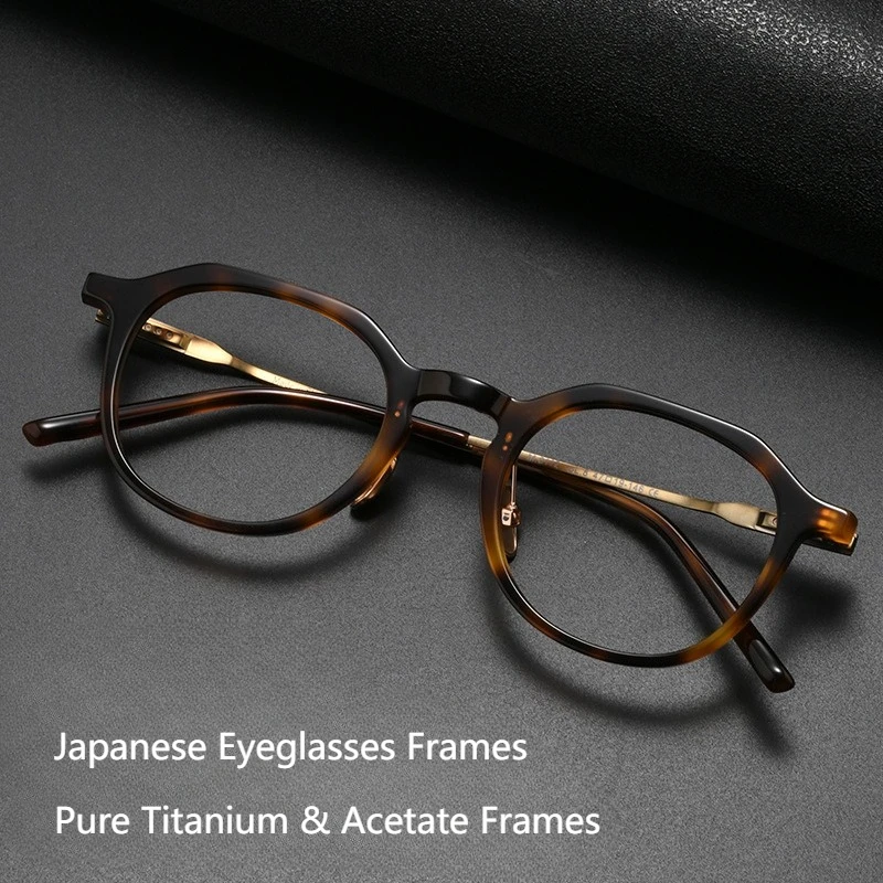 

Japanese Handcrafted Acetate Titanium Glasses Frame Men Myopia Prescription Vintage Square Eyeglasses Women Designer Eyewear