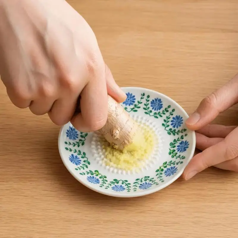 2 In 1 Ceramic Ginger Garlic Grater Plate Manual Grinding Tool For Household Kitchen Spices Vegetables Fruit Food Processing