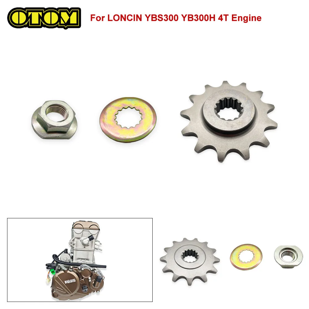 For LONCIN Motorcycle Front Sprocket 520 13T Drive Sprocket Nut Washer YBS300 YB300H 4-stroke Off-road Engine Accessories Parts