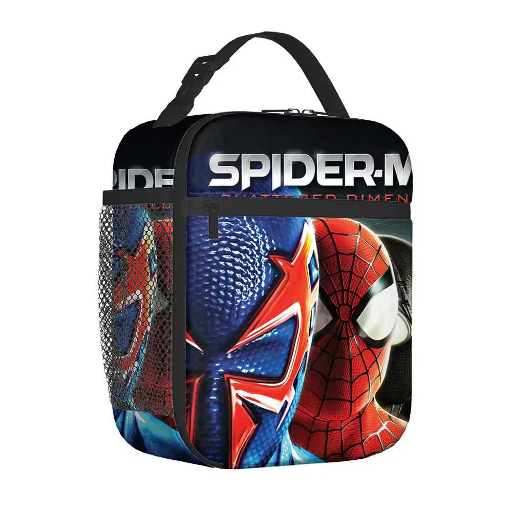 صندوق غداء مطرز برسوم كرتونية للرجل العنكبوت للرجال والنساء ، مبرد حراري محمول ، رحلات مدرسية ، حاوية طعام ، حقائب حمل #6