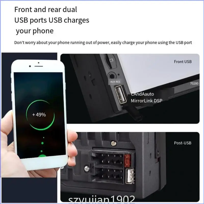 124B CAR Multimedia Player Double DIN يدعو الصوت 7 بوصات شاشة LCD-TouchScreen MP5