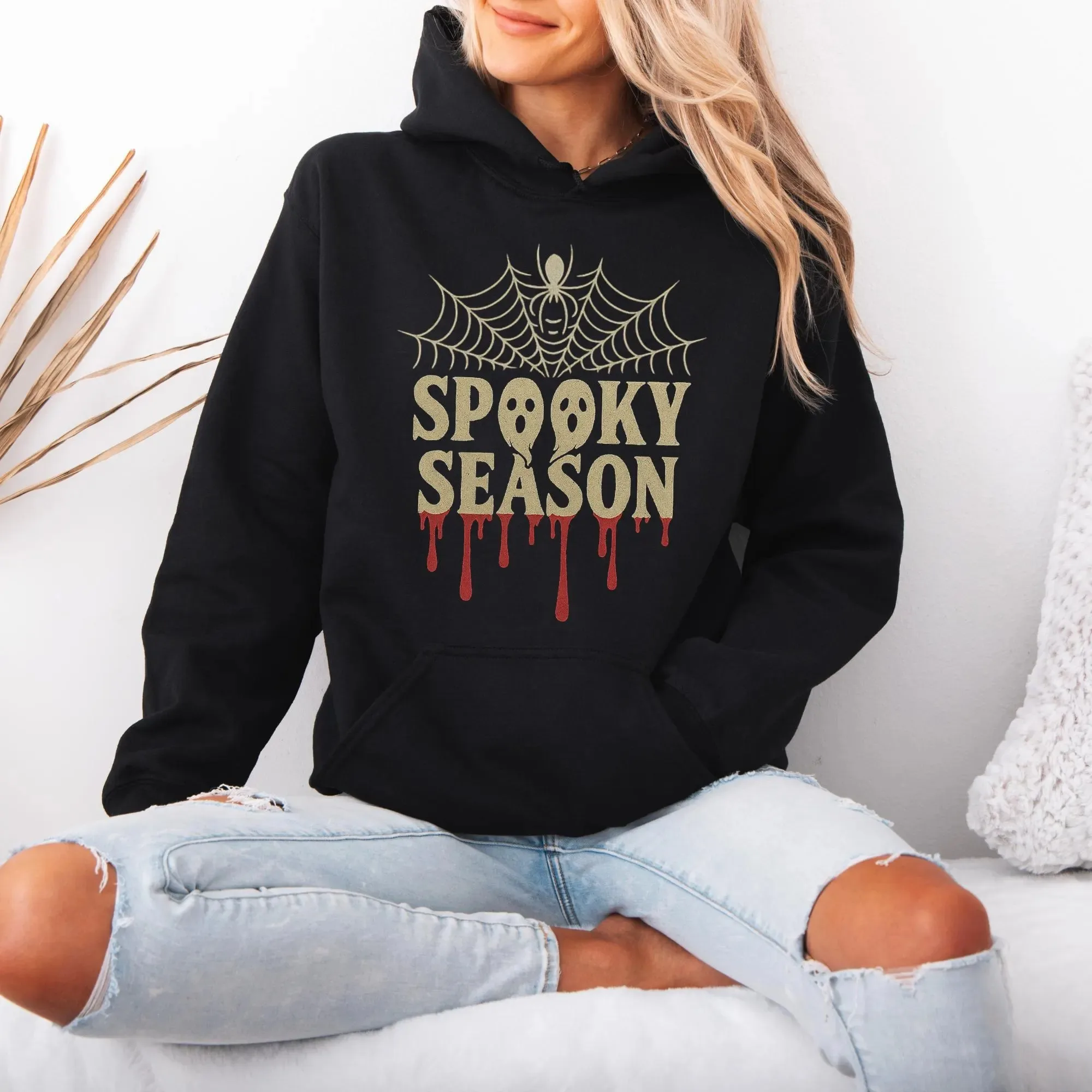 

Осень и зима «Spooky Season Statement» в готическом стиле — модная хлопковая толстовка с капюшоном, стильный Хэллоуин — толстовка Vibe