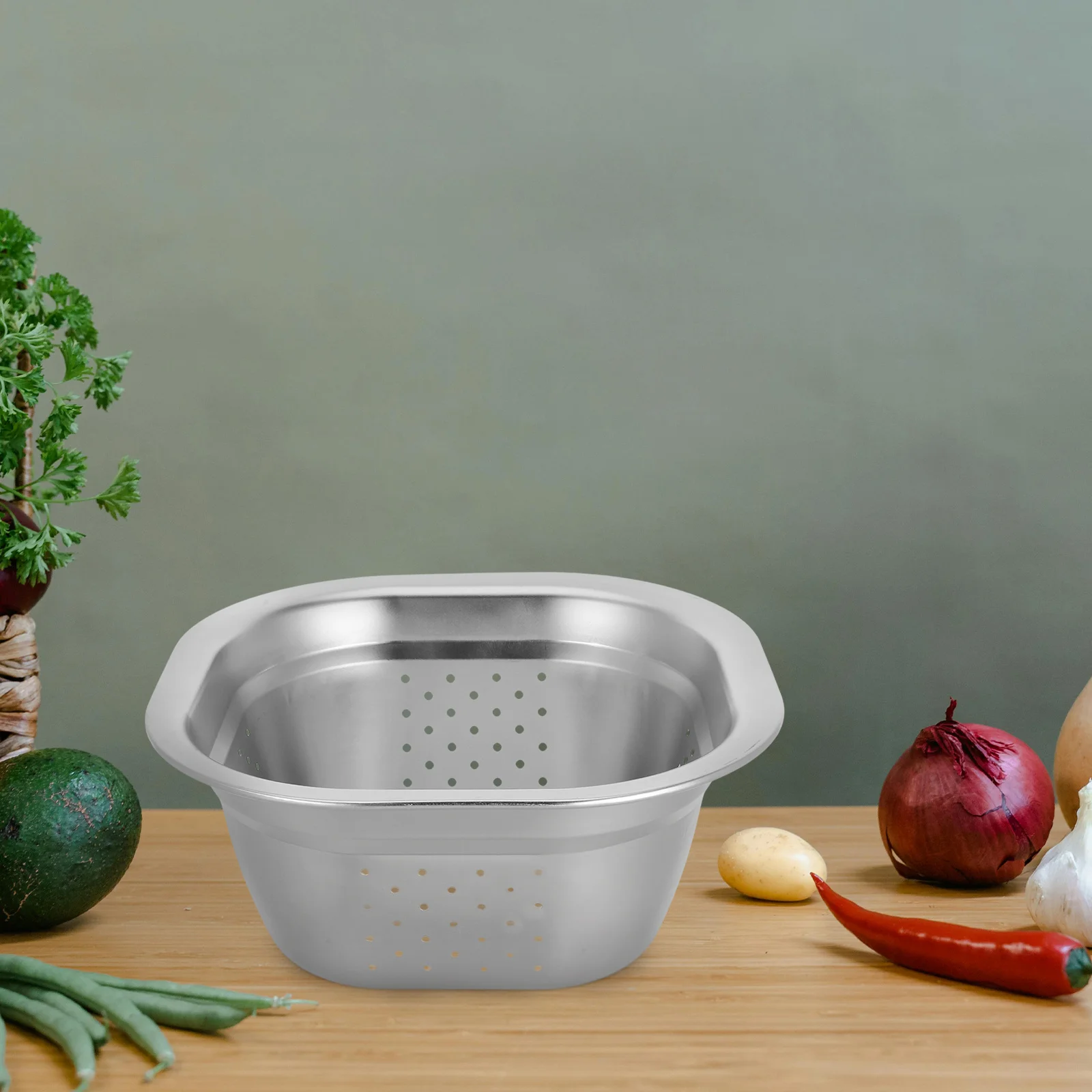 

Heavy Duty Stainless Steel Colander Basin Extra Large Size for Washing Vegetables Fruits and Rice Colander Kitchen