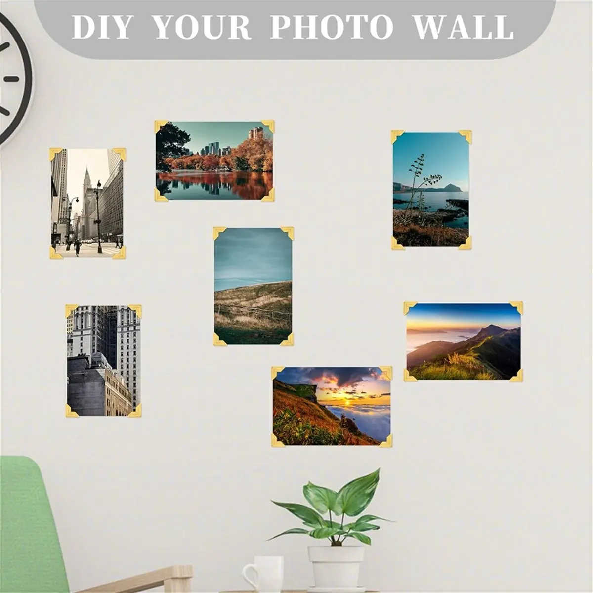 

240 Pieces Photo Corners for Scrapbooking, Gold Photo Corner Stickers, Self-Adhesive Photo Mounting Corners,Gold