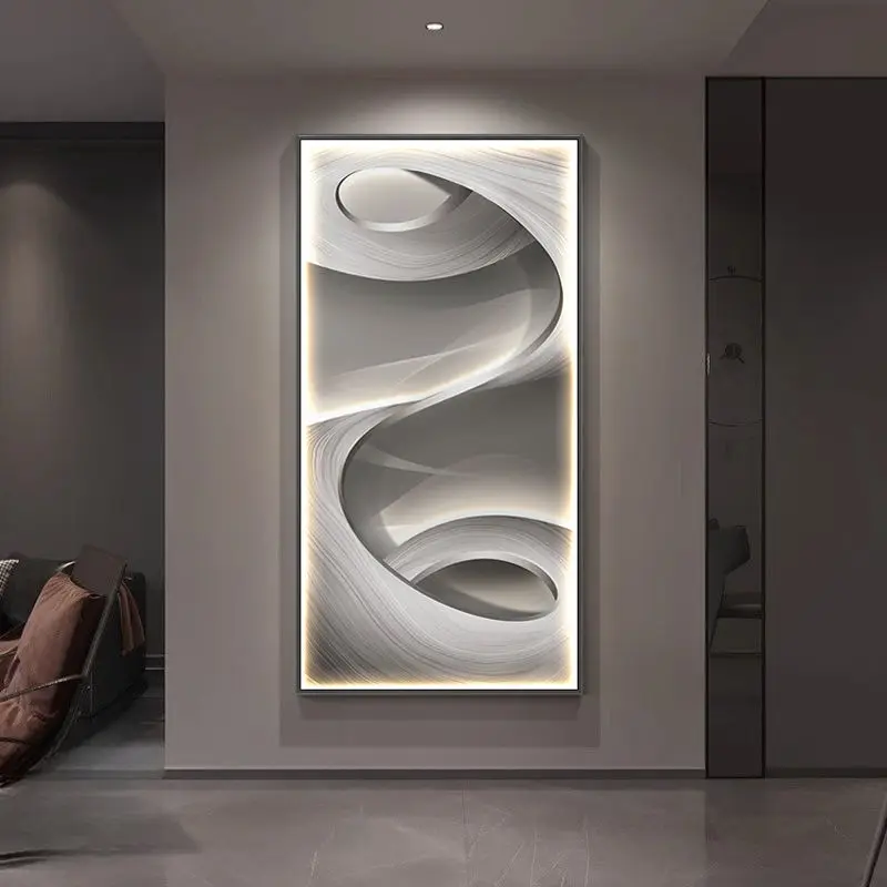 Light luxury porch decoration light painting simple entry corridor corridor wall light abstract living room mural light painting