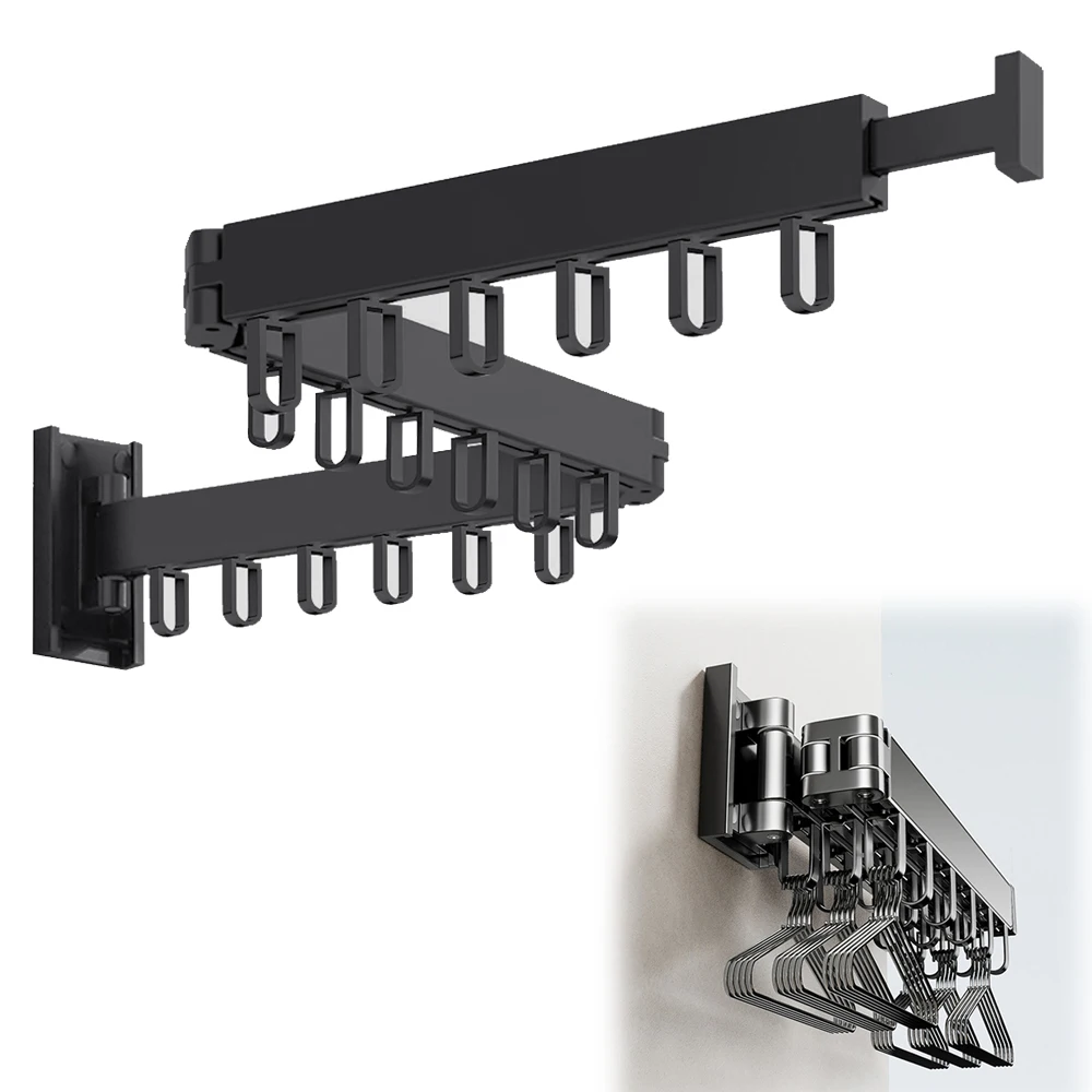 Tendedero retráctil para ropa, tendedero plegable montado en la pared, colgador de ropa, tendedero de pared para lavandería