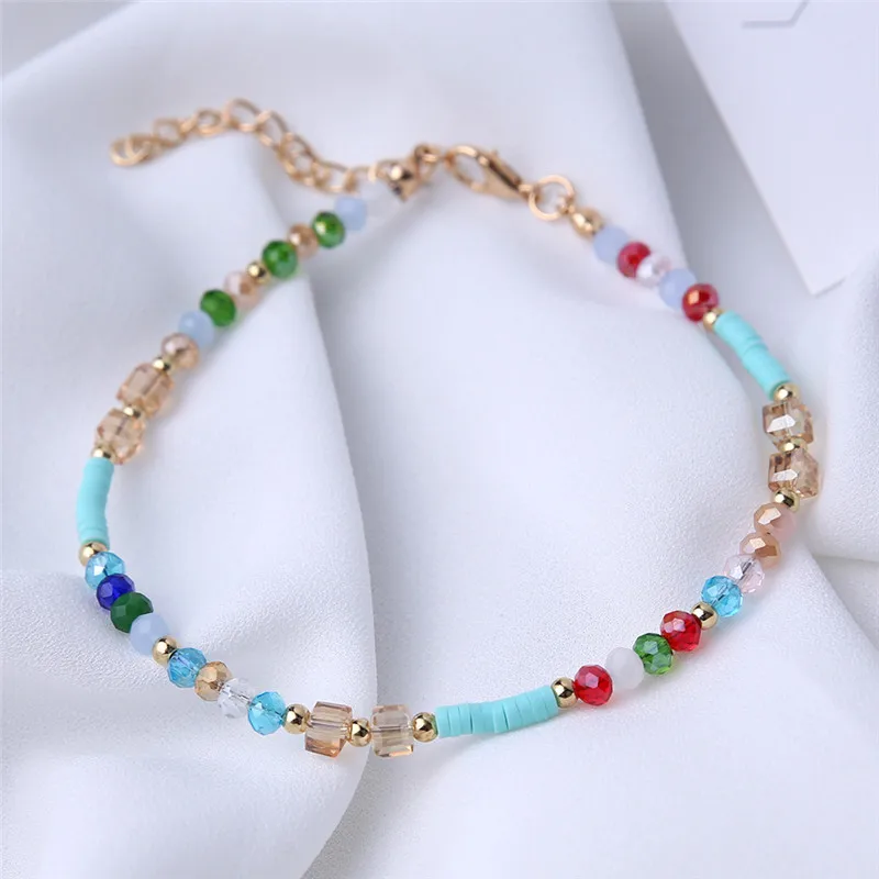 CAOSHI Diverse Colors Beads Ankle Bracelet Women Fashion Lady Dainty Summer Sandals Jewelry Delicate Female Anklet Accessories