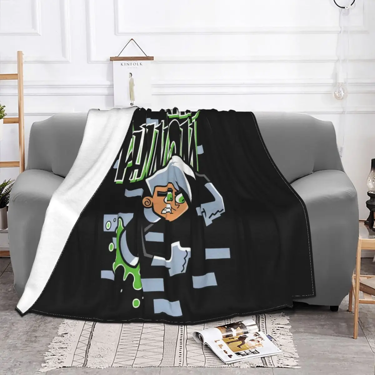 Danny Phantom Coming Through Brick Wall Children Hip-Hop Graphic Letter Text Winter Tops Promotion Middle Aged Throw Blanket