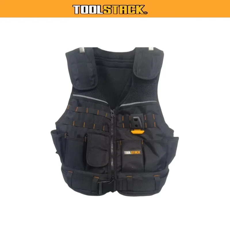 

TOOLSTACK Heavy-Duty Construction Vest Adjustable Vest High-Quality Multifunctional Tactical Work Vest Durable Toolkit Pouch
