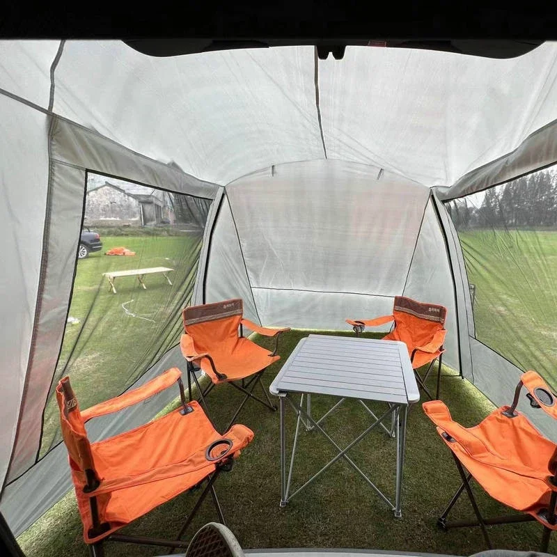 Car Rear Tent Extension Waterproof Trailer Camping Shelter Canopy Trunk Tail Self-driving Sunshade Outdoor Tour Barbecue Picnic