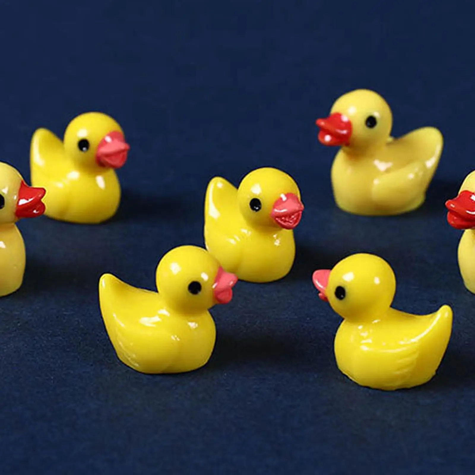 Figuras en miniatura de pato amarillo, artesanía de resina, decoración de micropaisaje, 100/50 piezas