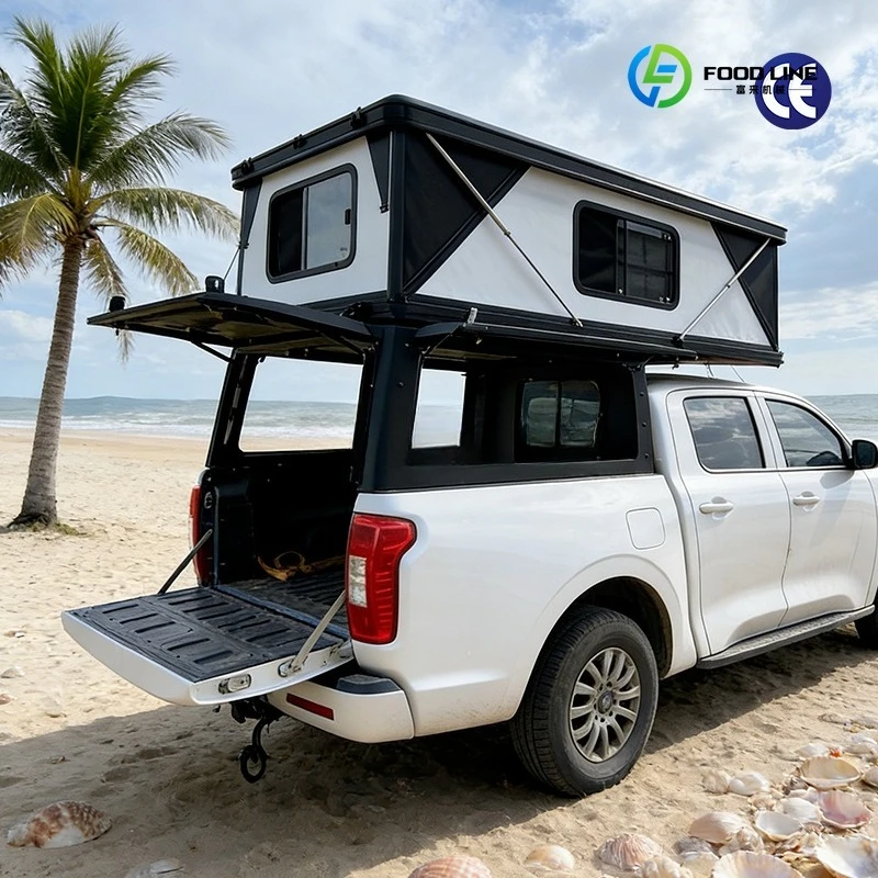 FL Customized Pop up Truck Bed Pickup Canopy Rooftop Tent Aluminum Camper for Overland Travel  Family Camping Hot Sale