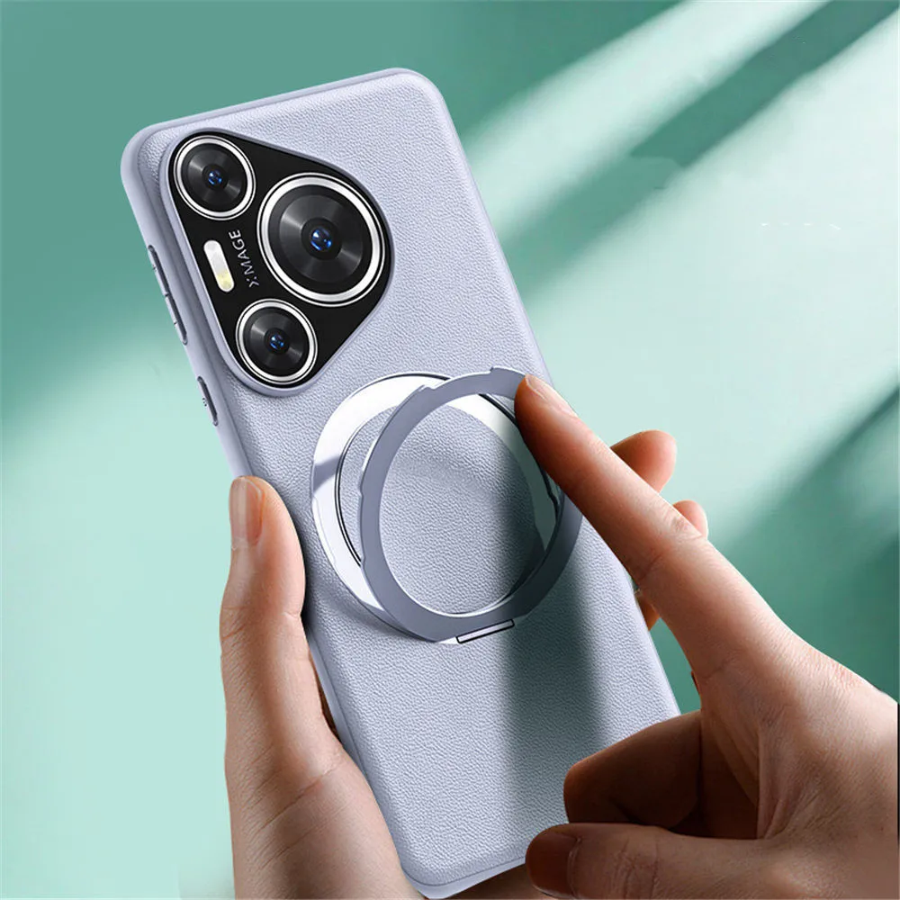 Magnetische PU Leder schlanke Hülle für Huawei Pura 70 Pro 70 Magsafe Ring halterung Abdeckung