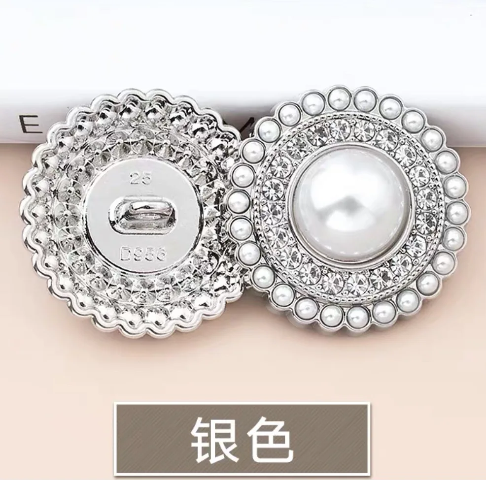 10PCS Luxury Metal Diamond Sewing Button for Clothing Coat Skirt Clothing Accessory High Quality Golden
