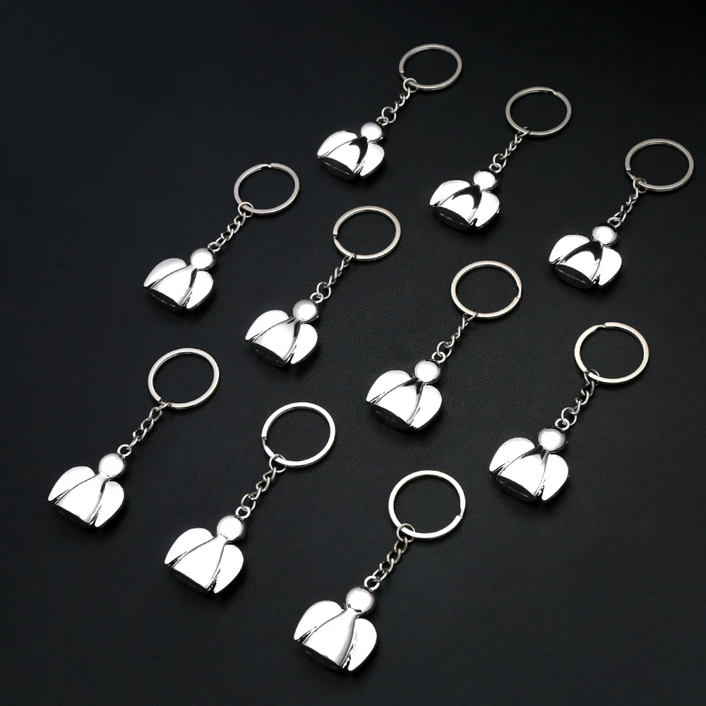Smooth Winged Angel Keychain 1/2/5/10Pcs For Men Women Faith Guardian Charm Religious Jewelry Alloy DIY Key Ring Making
