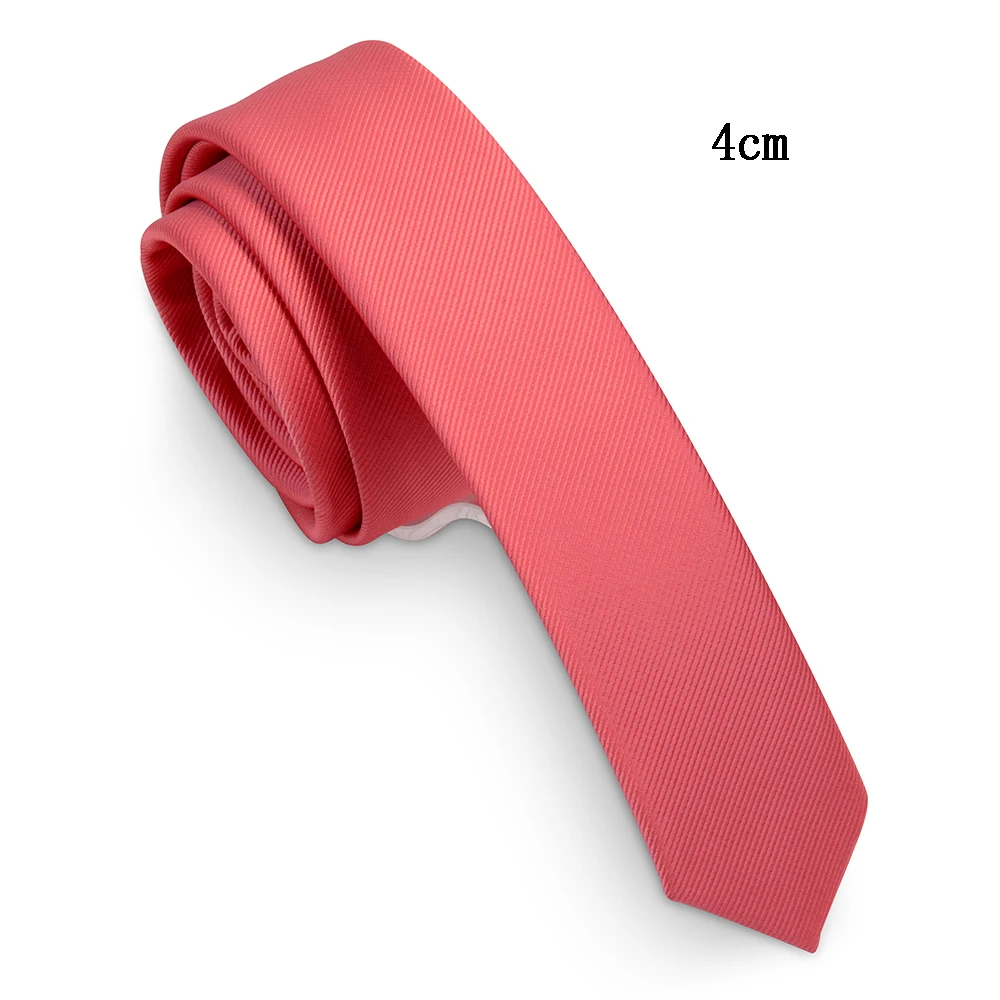 RBOCOTT Skinny Mens Womens Tie 4cm Slim Solid Tie dark green Wine Red Black Blue Purple for Wedding Party Gift