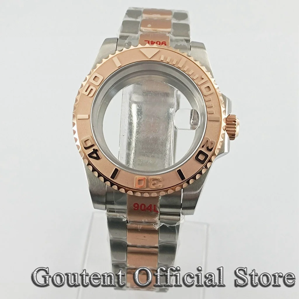 Imagem -02 - Caixa do Relógio Goutent Sapphire Crystal Moldura de Cerâmica Fit Movimento 40 mm Eta 2836 2824 Pt5000 Nh34 Nh35 Nh36 Miyota 8215 821a