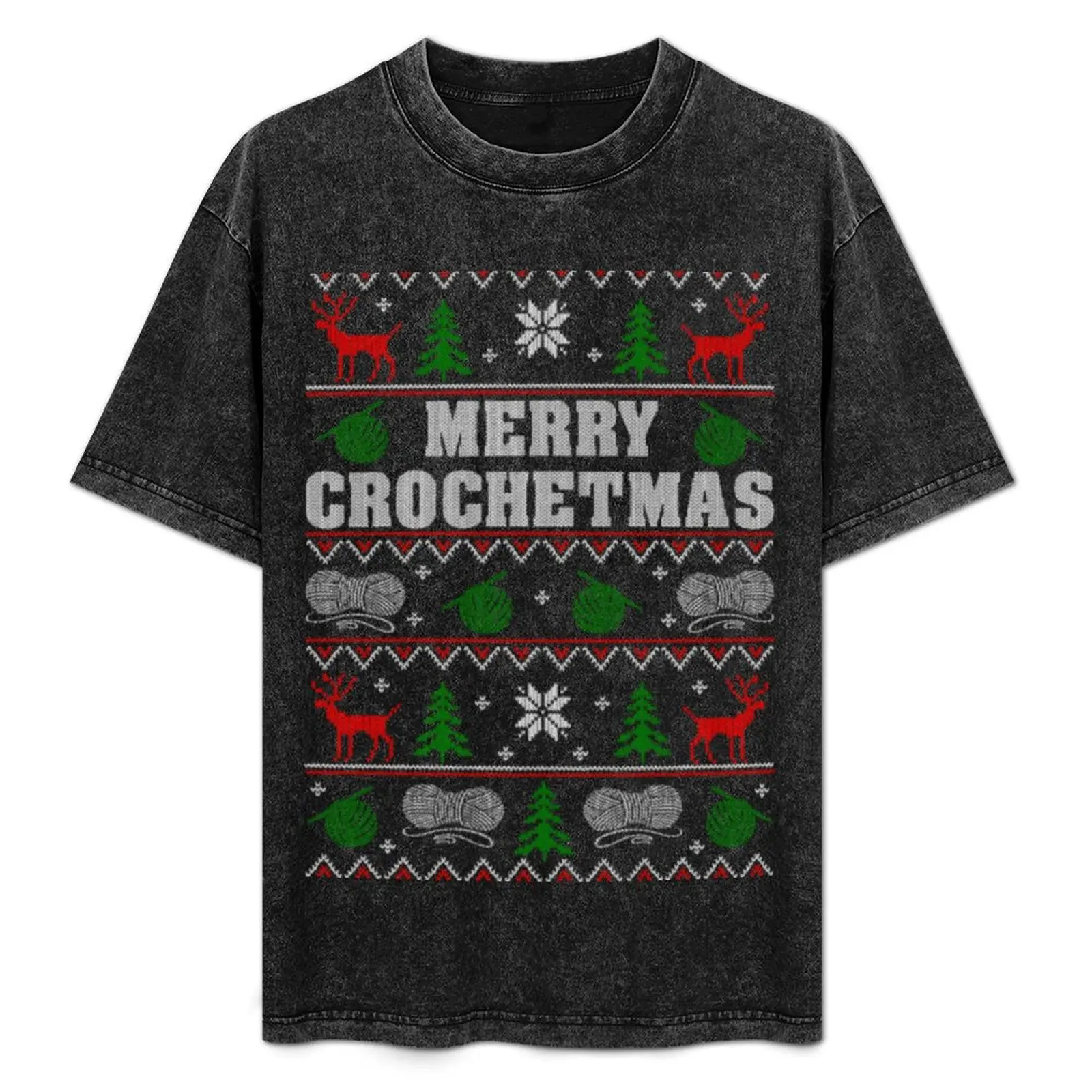 

Merry Crochet Ugly Christmas Sweater Funny Tshirt T-Shirt Holiday Outdoor T-Shirt