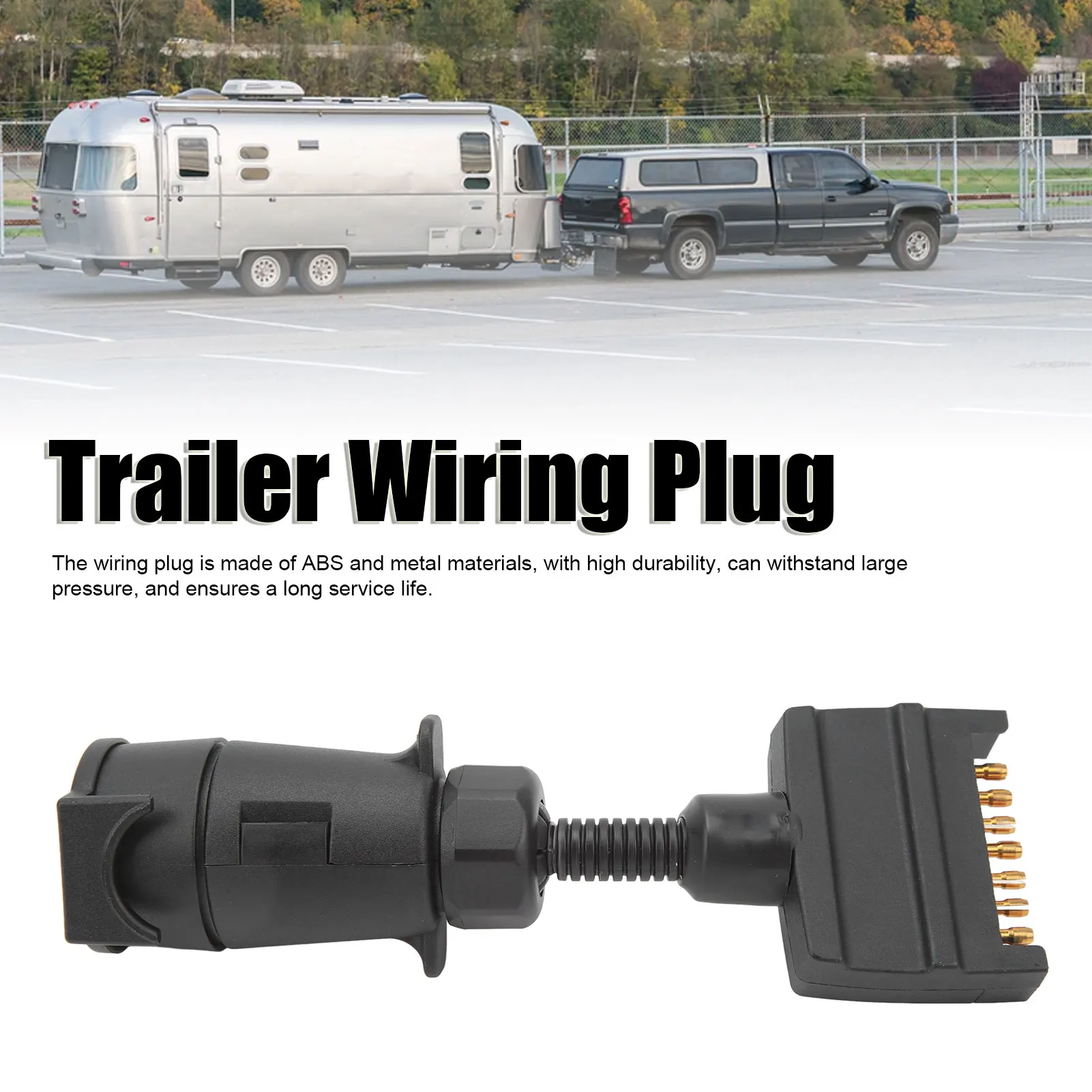 

Trailer Adapter Plug Trailer Adapter Plug 7 PIN Round Female to Flat Male Simple to Operate Wiring Connector for Boat