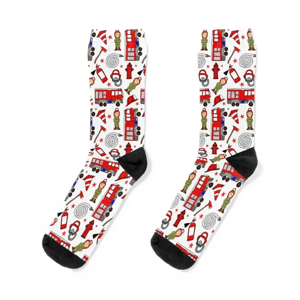 

Fireman firefighter pattern 1 Socks warm winter loose christmas stocking Socks Woman Men's