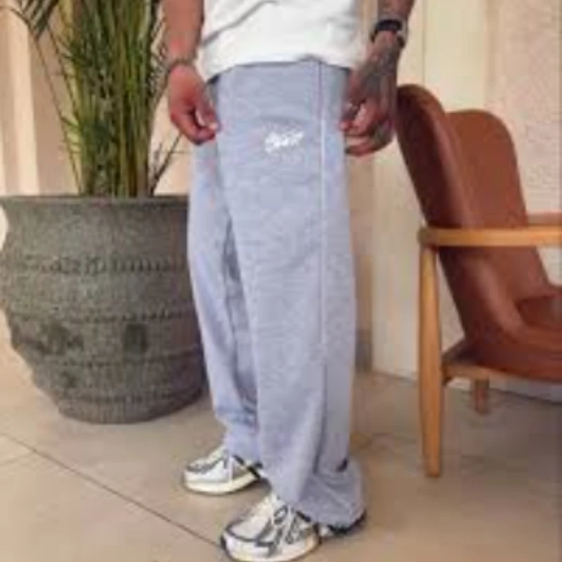Y2K spring and summer trousers retro embroidered letters slim casual pants for men Gothic versatile fashion simple couple style
