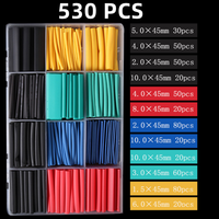 2:1 Heat Shrink Tube 530/580/850pcs/Box Shrinking Assorted Polyolefin Insulation Sleeving Wire Cable Sleeve Wrap