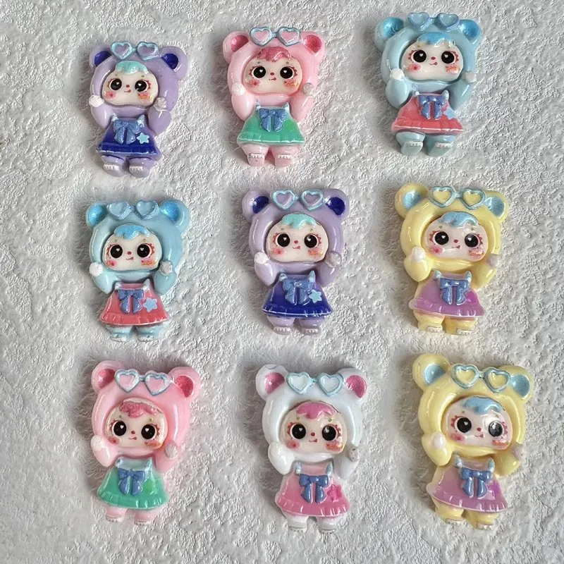 100個入り、女の子向けのかわいい漫画柄のメガネ。レジン製のアクセサリーで、diyクラフト用品の卸売にも最適。