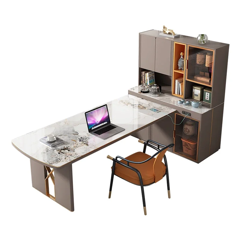 

Large long desk, tea table, integrated dual use, large workbench, stone slab office computer desk