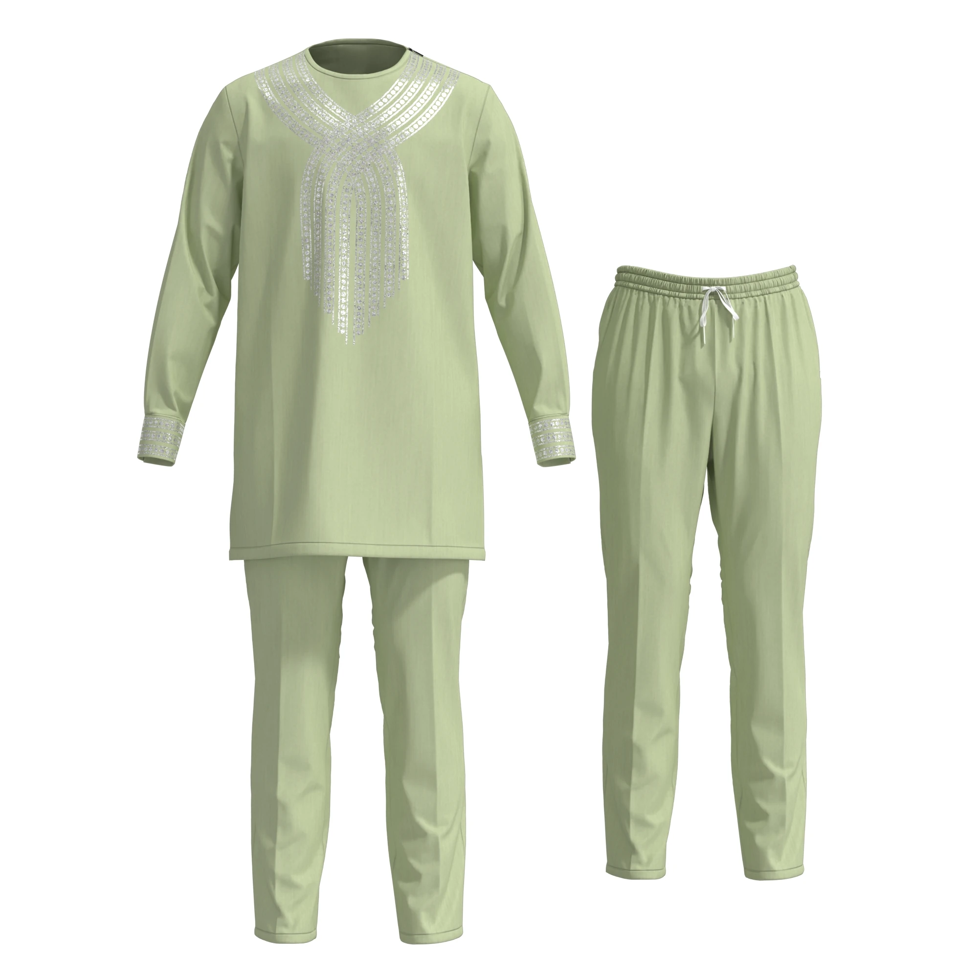 

Nigerian Shirts with Trousers Solid Pant Sets Senator Style Male Groom Suits Custom Party Outfits African Clothes Wyn1588-9