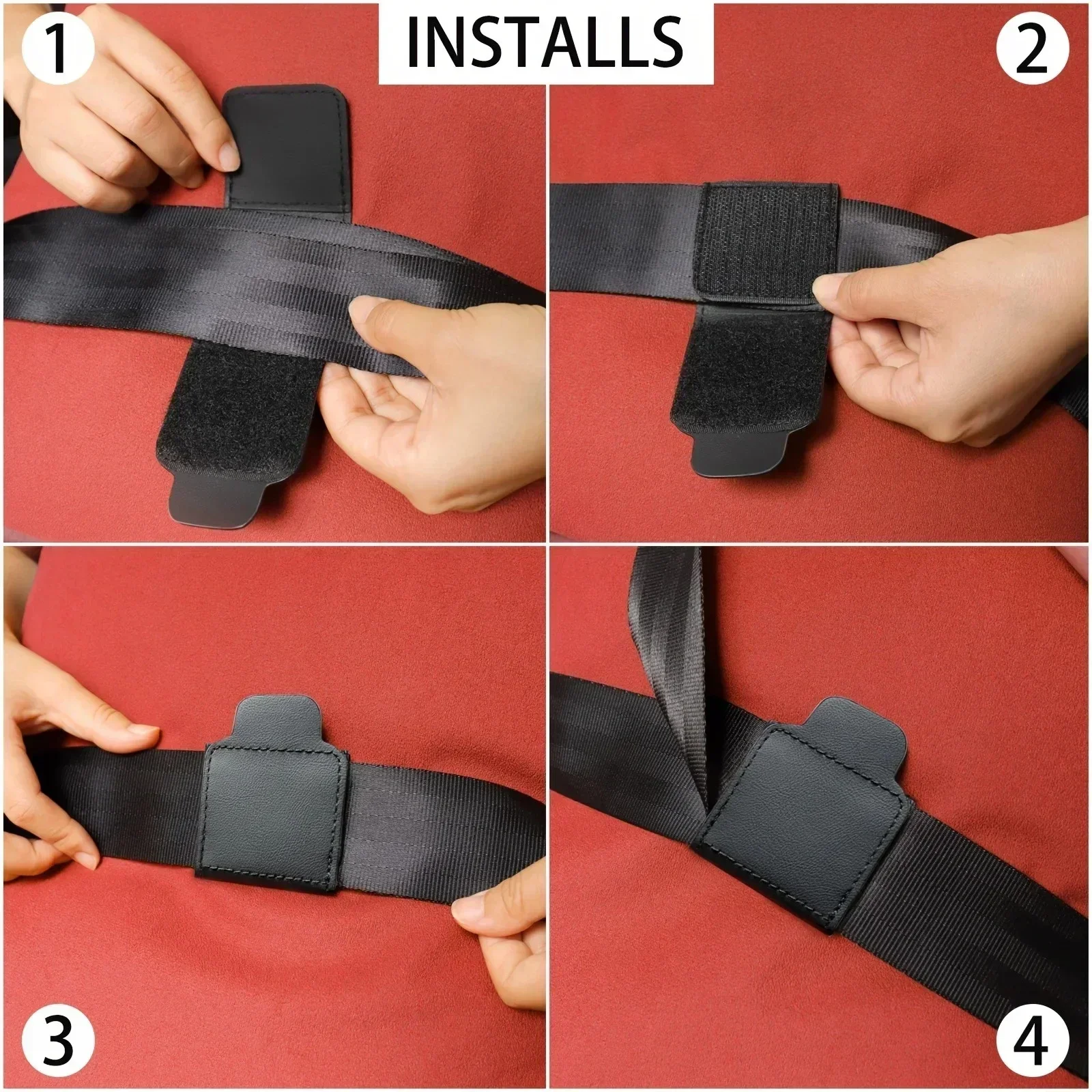 1/2pcs Car Seat Belt Adjuster PU Leather Seat Belt Limiter Fixed Clip Anti-stretching Neck Belly Child Protection Car Styling