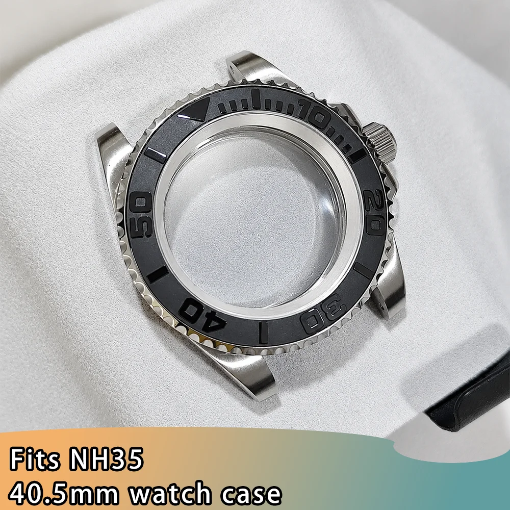 40.5MM NH35 Case Stainless steel Sapphire Glass With Chapter Ring Case For NH34 NH35 NH36 Movement Accessories For 28.5mm Dial