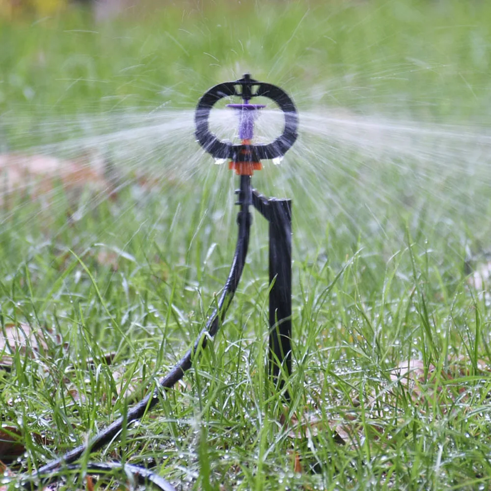 Garden Irrigation Sprinklers with Stake Adjustable Atomizing Refraction Drippers Watering Vortex Nozzles 1/4\'\' Barb