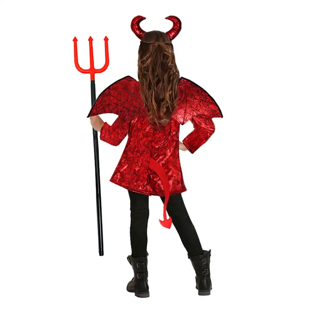 Disguise Devil Cosplay Child Boys Girls Wigs Horns Stage Fantasia Costume Kids Roleplay Role Play Fancy Dress Up Party Cloth