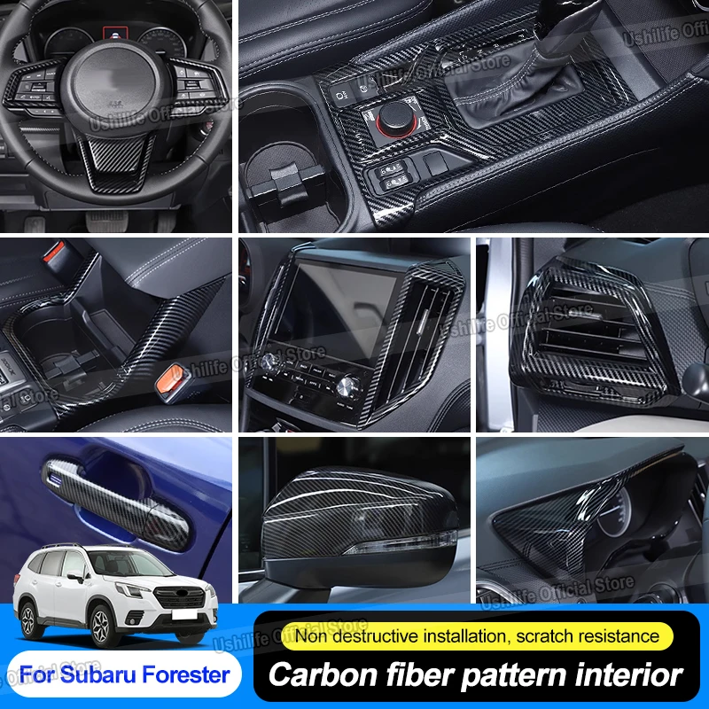 

Carbon Fiber Interior Accessories For Subaru Forester 2019 2020 2021 2022 2023 Car Center Dashboard Trims Gearshift Panel