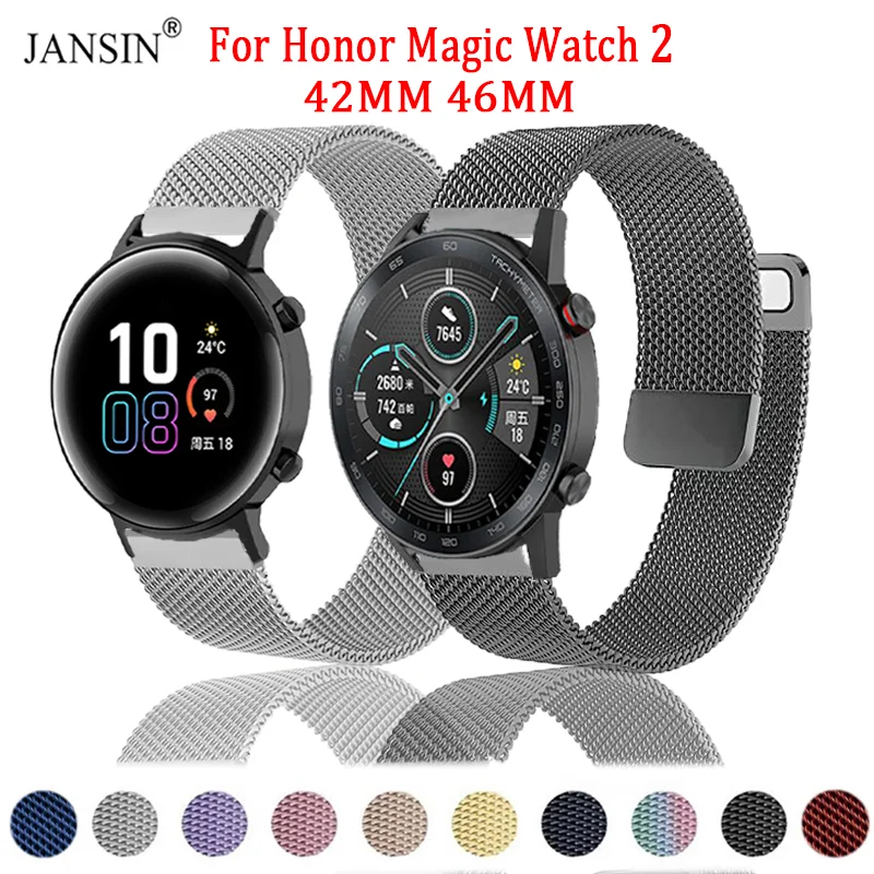 Magnetic Loop Band For Honor magic Watch 2 42mm 46mm Stainless Steel Strap For Huawei Honor Magic Watch 2 Replacement Bracelet