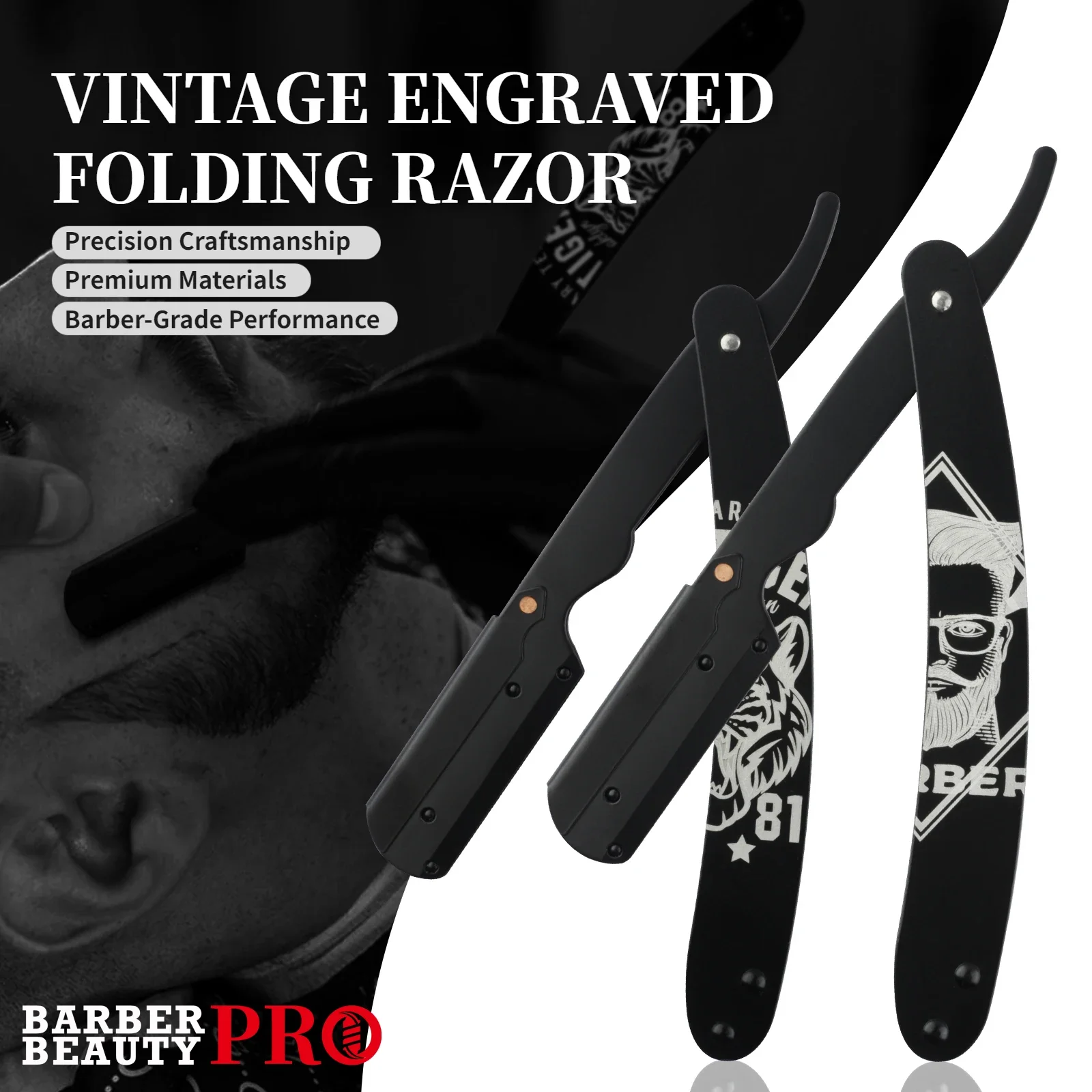 

Professional Barber Razor Manual Shaver Straight Edge Razors Stainless Steel Shaver Folding Shaving Shave for Men Salon Tools
