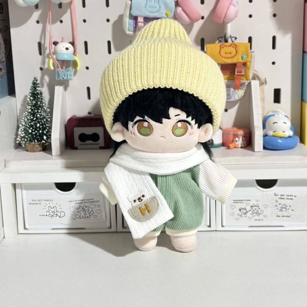 

High Quality Leisure Suit 20CM Cotton Doll Clothes Casual Dress up DIY Doll Jumpsuit Scarf Hat Set Doll Accessories Kids Toys