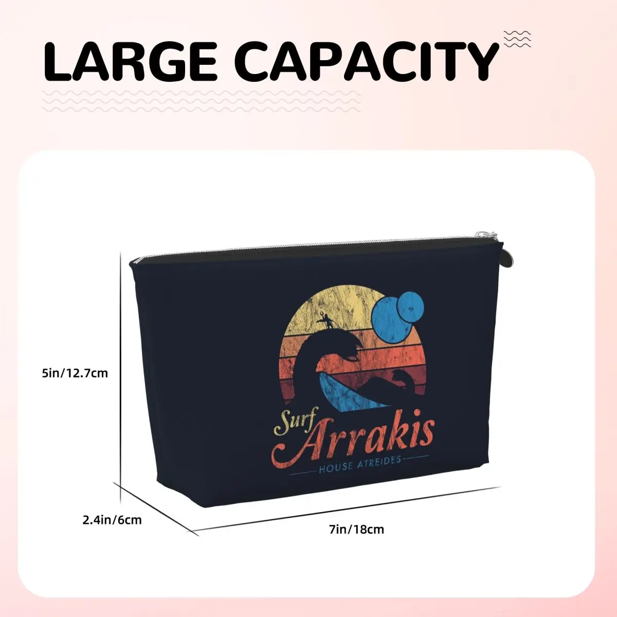 زيارة Arrakis المتعثرة تصفح الكثبان الرملية الخيال العلمي المرأة حقيبة مستحضرات التجميل السفر ماكياج المنظم الحقيبة أدوات الزينة تخزين Dopp عدة #2